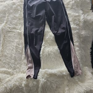 Pink Soda Sport Black and Rose Gold Metallic Panel Leggings ref0008