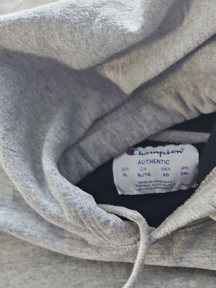 Vintage Champion Reverse Weave Hoodie in Heather Grey - Image 5