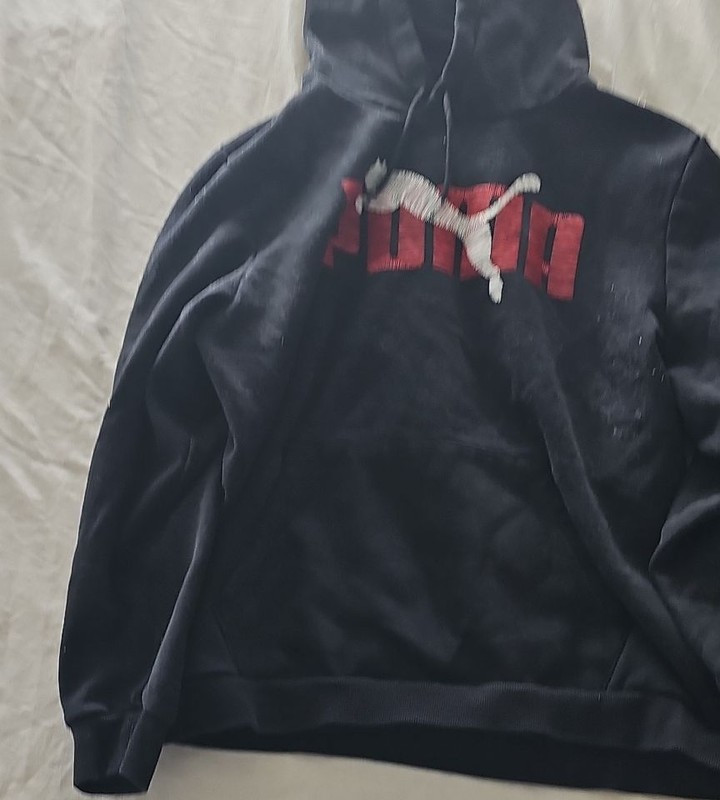 PUMA Black Embroidered Big Logo Hoodie