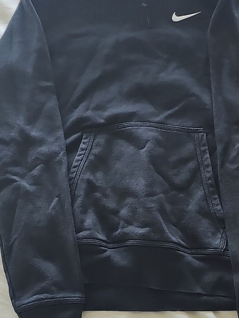 Classic Nike Sportswear Black Pullover Hoodie with Swoosh Logo 327