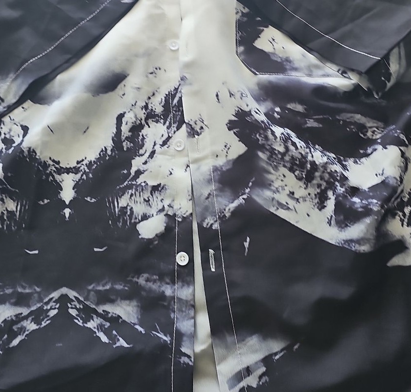 Abstract Graphic Print Short Sleeve Button-Down Shirt XXL 312 - Image 6