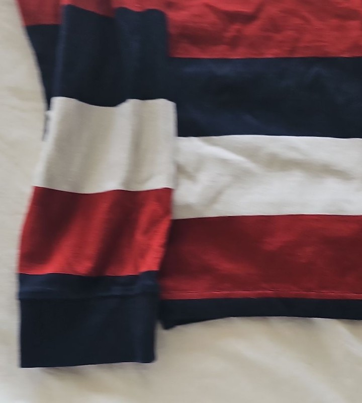 Vintage Striped Long Sleeve Rugby Shirt Red White and Blue 310 - Image 4