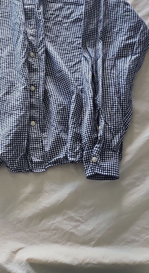 Tu Man Navy Blue Gingham Regular Fit Long Sleeve Shirt XXL 352 - Image 3