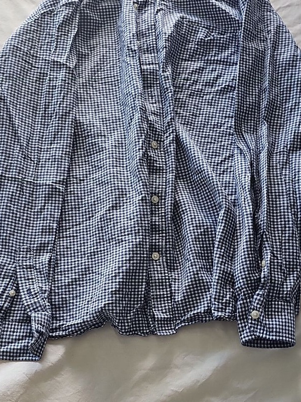 Tu Man Navy Blue Gingham Regular Fit Long Sleeve Shirt XXL 352