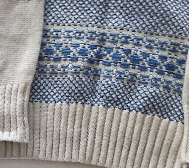 Per Una Cream and Blue Fair Isle Knit Jumper 353 - Image 4