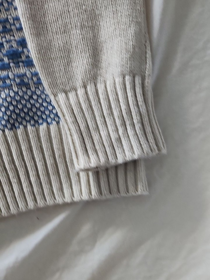 Per Una Cream and Blue Fair Isle Knit Jumper 353 - Image 7