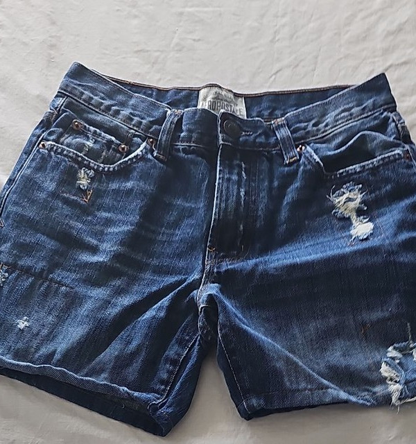 Aéropostale Distressed Denim Shorts Dark Wash Vintage Style  346