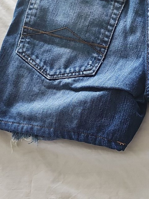 Aéropostale Distressed Denim Shorts Dark Wash Vintage Style 346 - Image 7
