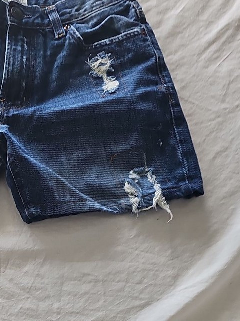 Aéropostale Distressed Denim Shorts Dark Wash Vintage Style 346 - Image 3