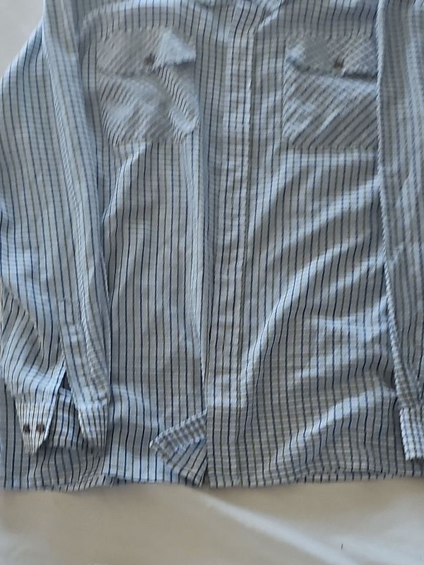 Tom Hagan Mens XXL Checked Work Shirt Blue & White Plaid 287