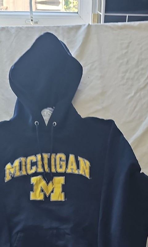 Vintage Champion Michigan Wolverines Navy Hoodie size us m 275 - Image 3