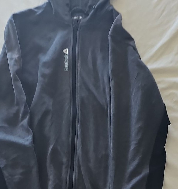 Reebok Men’s Full-Zip Performance Hoodie Charcoal Grey Size L  277