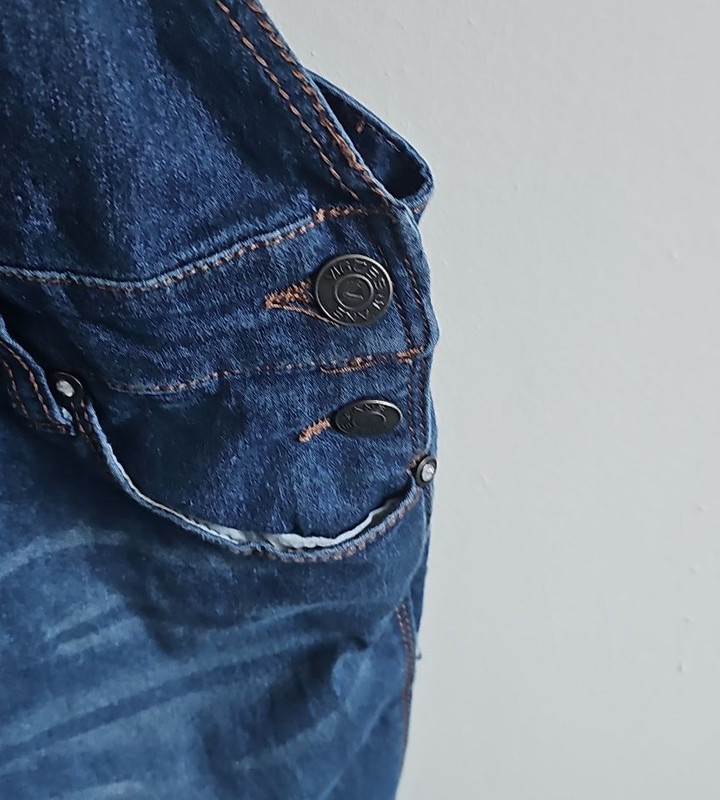 Vigoss Jeans Dark Wash Denim Overalls Size L 268 - Image 6