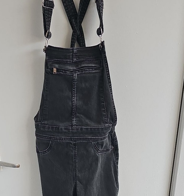 H&M Divided Grey Washed Denim Overalls Dungarees size 8 263