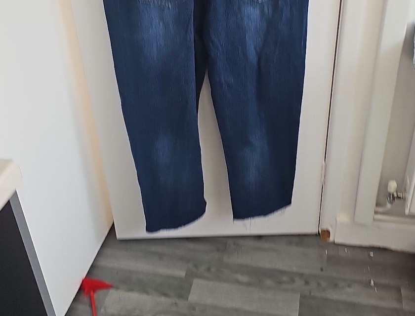 Distressed Dark Wash Denim Overalls with Raw Hem 251 - Image 3