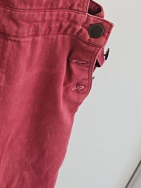Vintage Style Burgundy Red Corduroy Dungarees Overalls 252 - Image 5