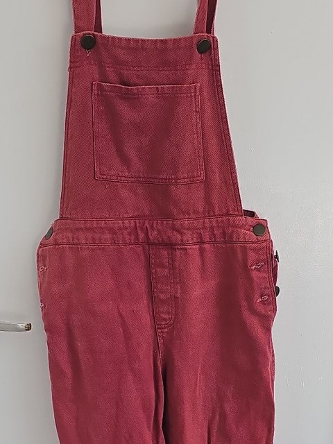 Vintage Style Burgundy Red Corduroy Dungarees Overalls 252