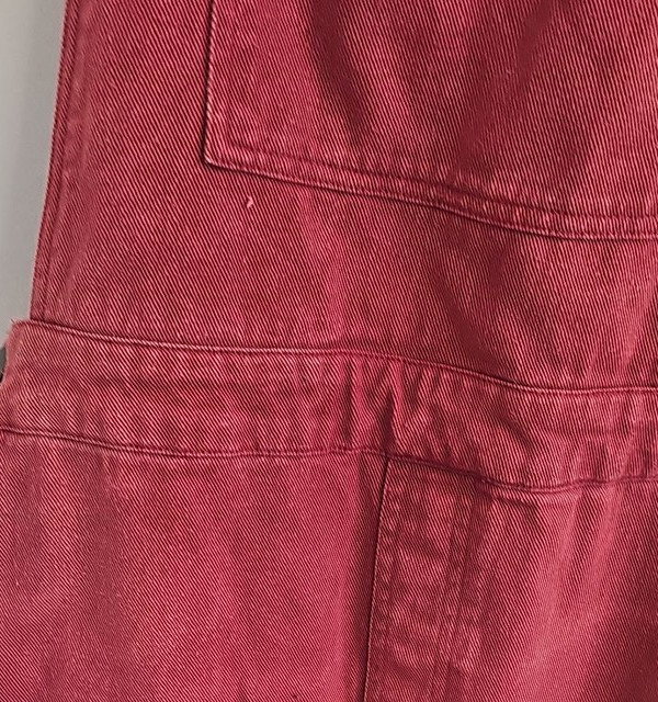 Vintage Style Burgundy Red Corduroy Dungarees Overalls 252 - Image 4