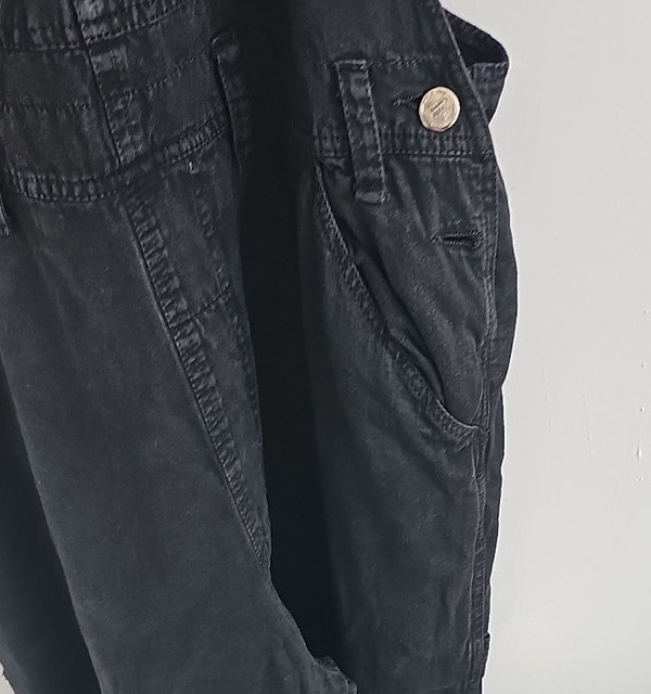 Vintage Speed Control Black Denim Wide Leg Dungarees Overalls 257 - Image 4