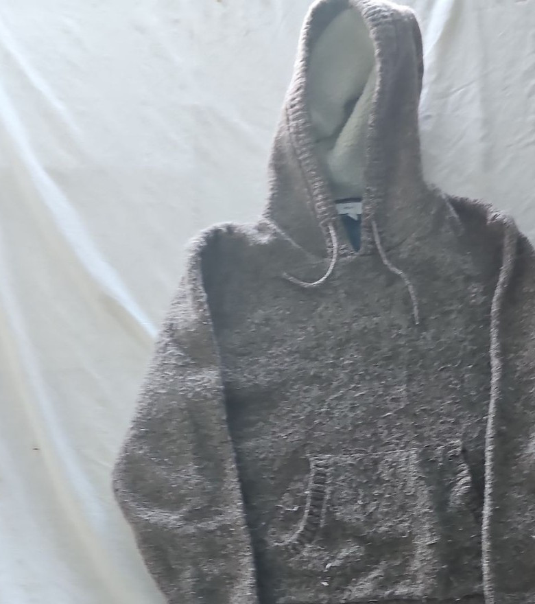 Next Men’s Knitted Borg-Lined Hoodie in Mottled Brown 294