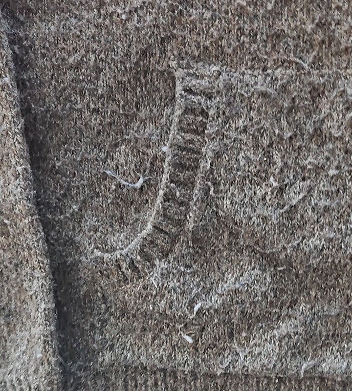 Next Men's Knitted Borg-Lined Hoodie in Mottled Brown 294 - Image 6