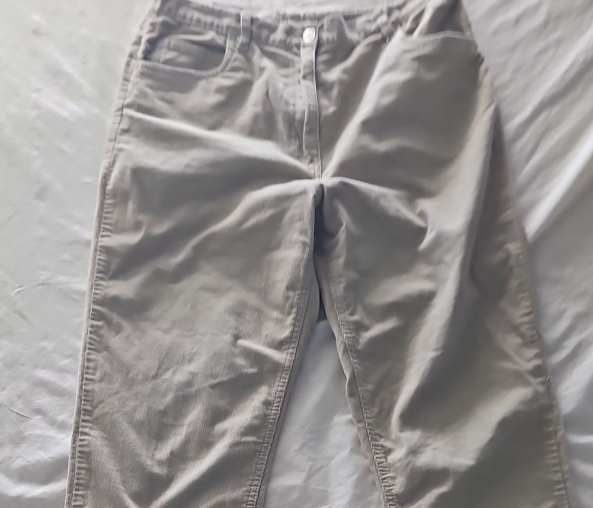 Vintage Beige Corduroy Straight Leg Trousers 247
