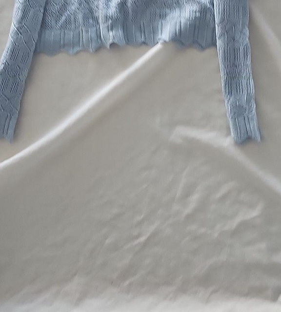 New with Tags Warehouse Pale Blue Pointelle Knit Cardigan & Top Set 239 - Image 3
