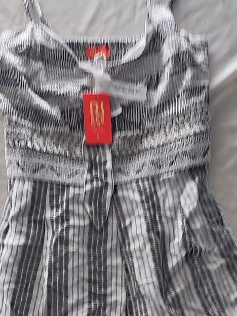 River Island Resort Striped Sequin Playsuit NWT  233