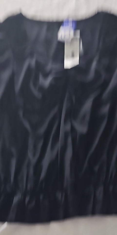 Next Black Satin Ruched Short Sleeve Blouse New With Tags  231