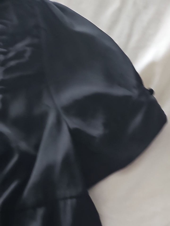Next Black Satin Ruched Short Sleeve Blouse New With Tags 231 - Image 6