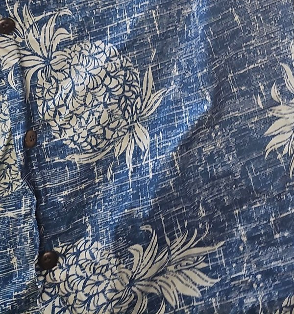 Palmwave Hawaii Men's Blue Pineapple Print Cotton Hawaiian Shirt - Size XL - Image 7
