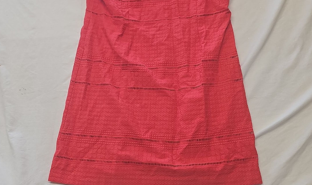 Precis Petite Coral Red Embroidered Shift Dress - NWT UK 18 - Image 3