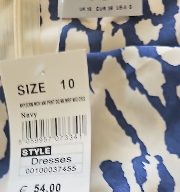 QUIZ Navy and Cream Animal Print Square Neck Wrap Midi Dress - NWT - Image 6