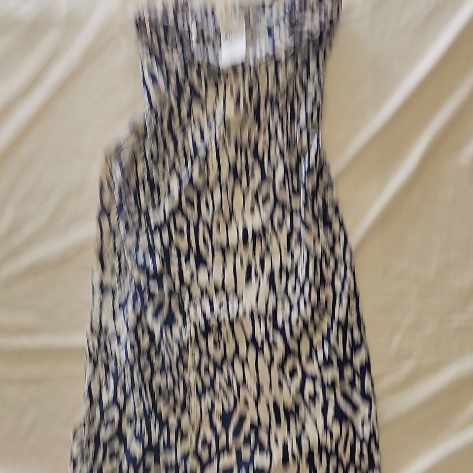 QUIZ Navy and Cream Animal Print Square Neck Wrap Midi Dress – NWT