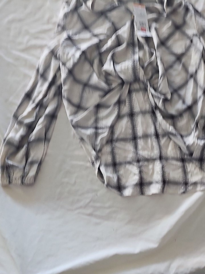 F&F Women's Monochrome Checked Tie-Front Blouse - New With Tags - Image 3