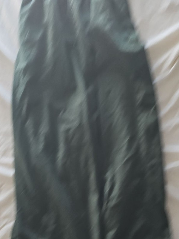Next Forest Green Linen Blend Wide Leg Trousers