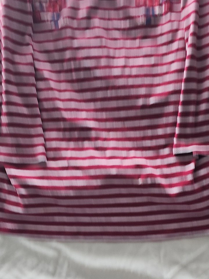 Bonmarché Red & White Striped Embroidered Top