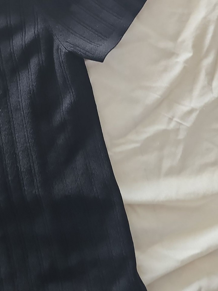 Next Black Ribbed Square Neck Short Sleeve Top - Image 7