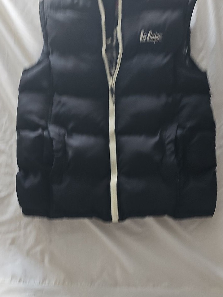 Lee Cooper Padded Hooded Gilet in Navy Blue - Image 3