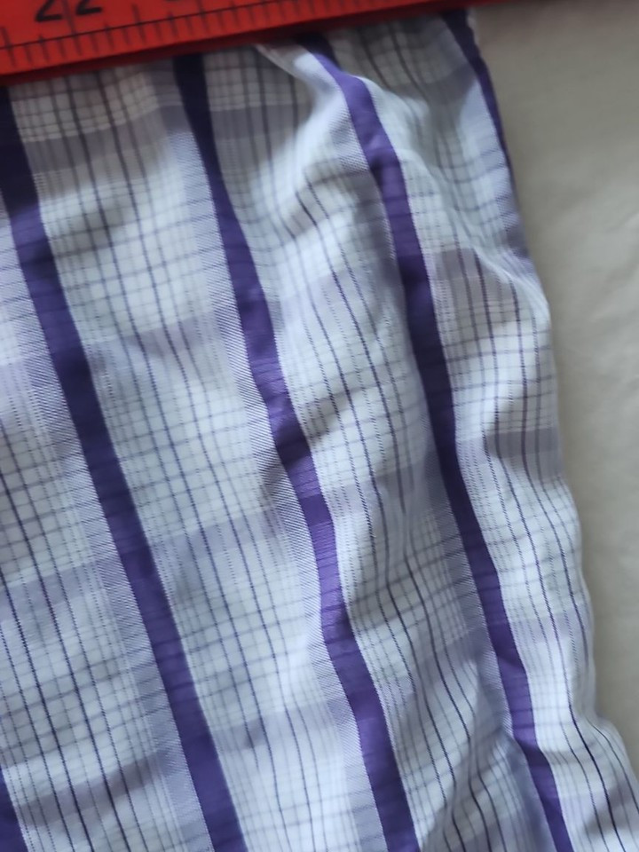 Cotton Traders Men's 2XL Purple Striped Short Sleeve Shirt 344 - Image 6