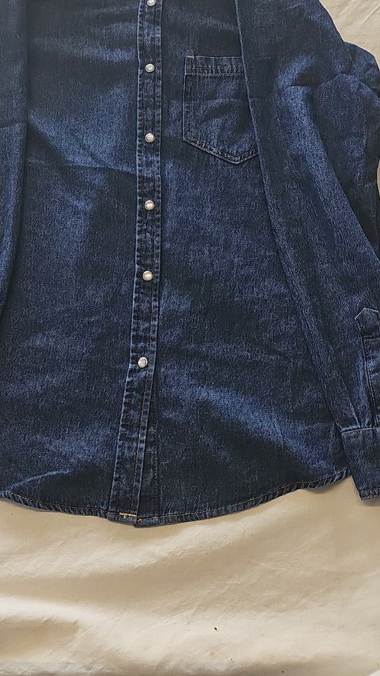 Peacocks Women's Indigo Blue Western Denim Shirt Size 8 376 - Image 3