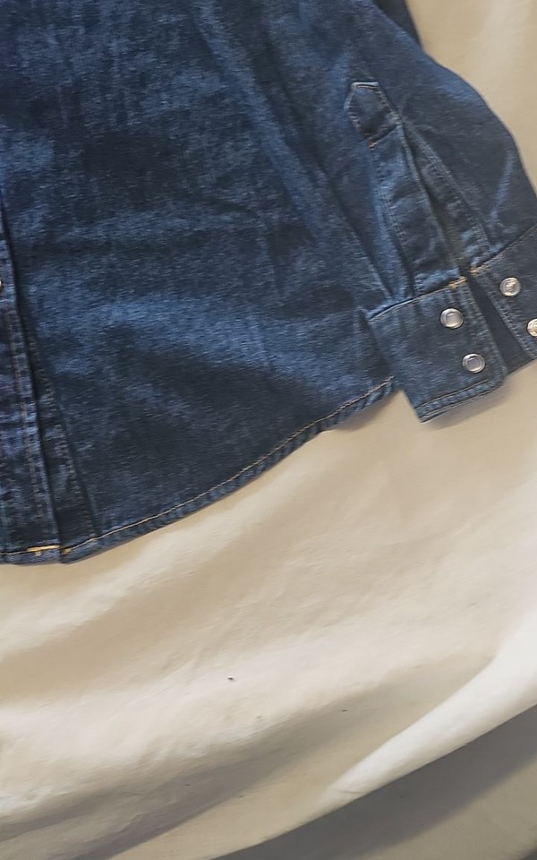 Peacocks Women's Indigo Blue Western Denim Shirt Size 8 376 - Image 6