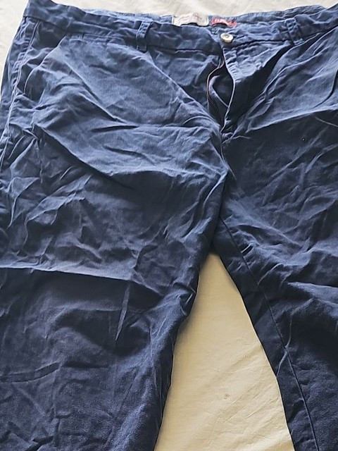 Tu Men's Navy Blue Chino Trousers 44 Regular Casual Cotton Blend 386 - Image 2