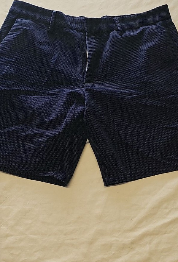 Burton Menswear Navy Textured Micro-Dot Chino Shorts Size 34  392