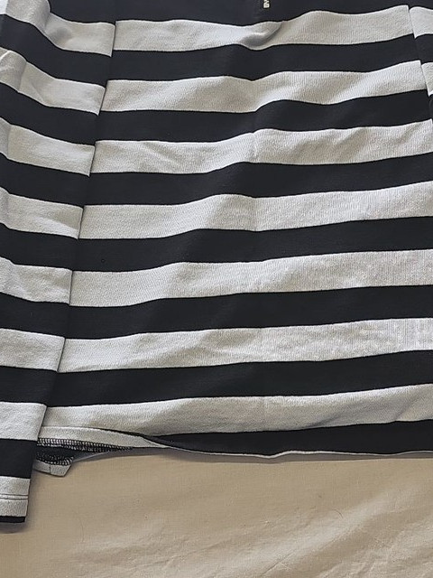 Tu Women's Black and White Striped Quarter-Zip Sweatshirt 377 - Image 3