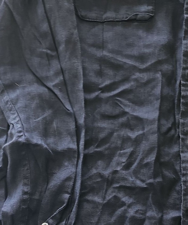Gap Men's Navy Blue 100% Linen Long Sleeve Utility Shirt 381 - Image 7