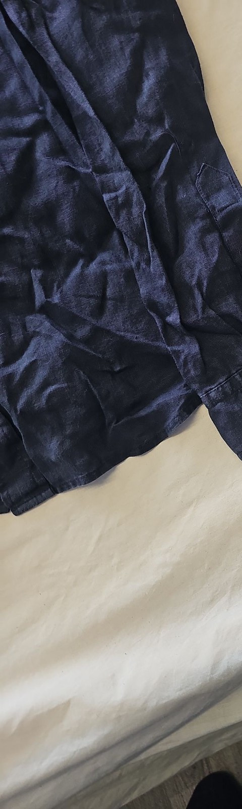 Gap Men's Navy Blue 100% Linen Long Sleeve Utility Shirt 381 - Image 5