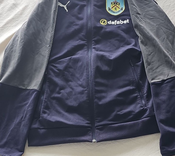Puma Burnley FC Training Track Jacket Navy Grey Size L 399 - Image 2