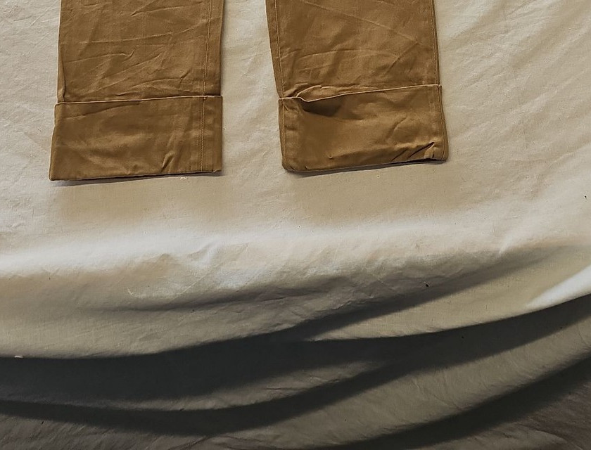 Massimo Dutti Tan Chino Trousers with Turn-Up Hem 393 - Image 3