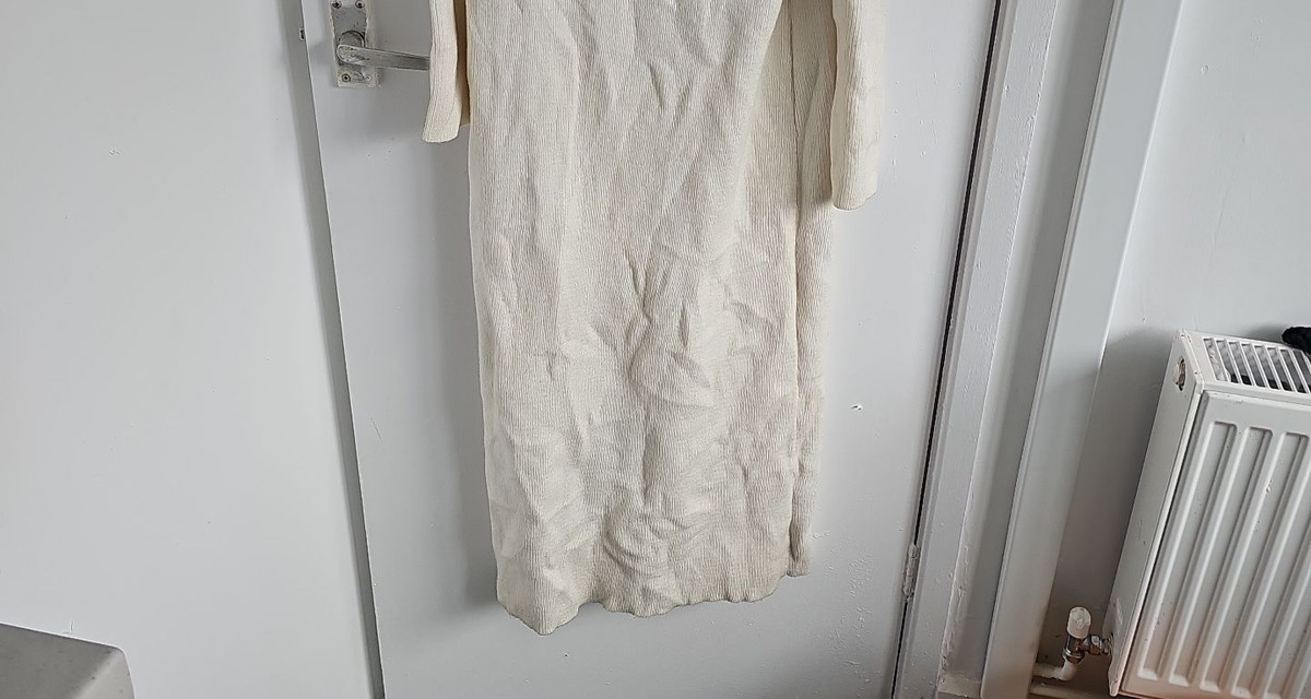 Zara Knit Cream Ribbed Long Sleeve Midi Sweater Dress 410 - Image 5